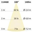 SYS-MiniAMP - LED Möbeleinbaustrahler silber, 2W, 24V DC warmweiß 3000K, dimmbar