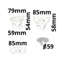 Cover aluminum angular 3 black for Sys-Wall68