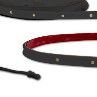 SYS-MiniAMP - LED UV-C Flexband 270nm, 12V DC, 6W, IP54, 116cm, schwarz, eins. Kabel + maleAMP, 12 LED/m