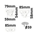 LED Recessed wall light Sys-Wall68 MiniAMP 24V, 3W, 4000K, incl. surface box (excl. cover)