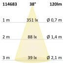 LED Recessed wall light Sys-Wall68 MiniAMP 24V, 3W, 4000K, incl. surface box (excl. cover)
