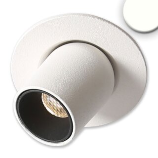 SYS-MiniAMP - LED Einbauleuchte Pipe weiß, 3W, 24V DC, neutralweiß -  6er-Set mit Trafo