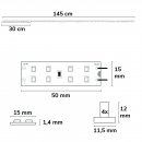 SYS-MiniAMP - LED T5/T8 Umrüstplatine 840, 145cm, 232 LED, 24V, 24W, 170 lm/W, neutralweiß, dimmbar